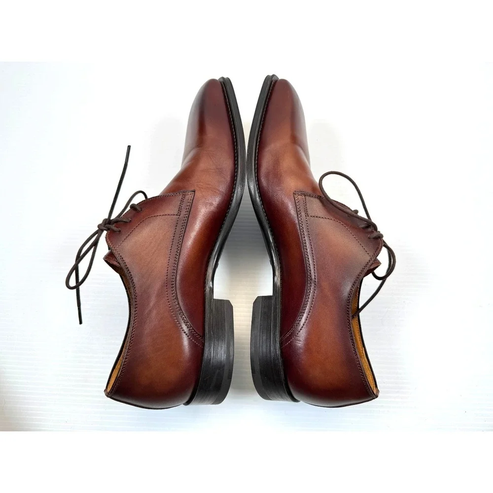 Magnanni Jacoby Leather Plain Toe Derby Shoes Mens 41 US 8 EUC‎ $525 Leather